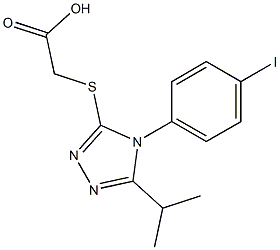 2-{[4-(4-iodophenyl)-5-(propan-2-yl)-4H-1,2,4-triazol-3-yl]sulfanyl}acetic acid Struktur