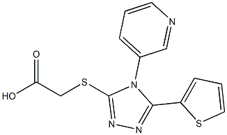 2-{[4-(pyridin-3-yl)-5-(thiophen-2-yl)-4H-1,2,4-triazol-3-yl]sulfanyl}acetic acid Struktur