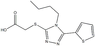 2-{[4-butyl-5-(thiophen-2-yl)-4H-1,2,4-triazol-3-yl]sulfanyl}acetic acid Struktur