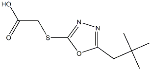 2-{[5-(2,2-dimethylpropyl)-1,3,4-oxadiazol-2-yl]sulfanyl}acetic acid Struktur