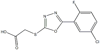 2-{[5-(5-chloro-2-fluorophenyl)-1,3,4-oxadiazol-2-yl]sulfanyl}acetic acid Struktur