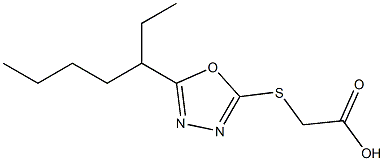 2-{[5-(heptan-3-yl)-1,3,4-oxadiazol-2-yl]sulfanyl}acetic acid Struktur