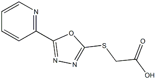 2-{[5-(pyridin-2-yl)-1,3,4-oxadiazol-2-yl]sulfanyl}acetic acid Struktur