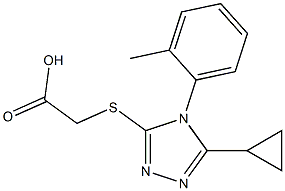 2-{[5-cyclopropyl-4-(2-methylphenyl)-4H-1,2,4-triazol-3-yl]sulfanyl}acetic acid Struktur