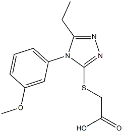 2-{[5-ethyl-4-(3-methoxyphenyl)-4H-1,2,4-triazol-3-yl]sulfanyl}acetic acid Struktur