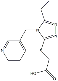 2-{[5-ethyl-4-(pyridin-3-ylmethyl)-4H-1,2,4-triazol-3-yl]sulfanyl}acetic acid Struktur