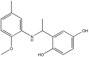 2-{1-[(2-methoxy-5-methylphenyl)amino]ethyl}benzene-1,4-diol Struktur