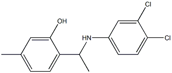 2-{1-[(3,4-dichlorophenyl)amino]ethyl}-5-methylphenol Struktur