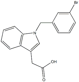 2-{1-[(3-bromophenyl)methyl]-1H-indol-3-yl}acetic acid Struktur