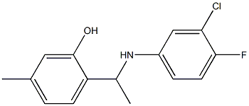 2-{1-[(3-chloro-4-fluorophenyl)amino]ethyl}-5-methylphenol Struktur