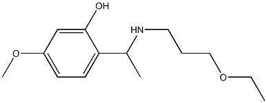 2-{1-[(3-ethoxypropyl)amino]ethyl}-5-methoxyphenol Struktur