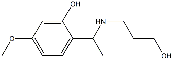 2-{1-[(3-hydroxypropyl)amino]ethyl}-5-methoxyphenol Struktur