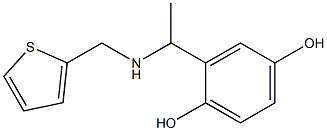 2-{1-[(thiophen-2-ylmethyl)amino]ethyl}benzene-1,4-diol Struktur