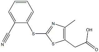 2-{2-[(2-cyanophenyl)sulfanyl]-4-methyl-1,3-thiazol-5-yl}acetic acid Struktur