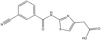 2-{2-[(3-cyanobenzene)amido]-1,3-thiazol-4-yl}acetic acid Struktur