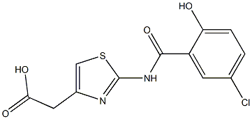 2-{2-[(5-chloro-2-hydroxybenzene)amido]-1,3-thiazol-4-yl}acetic acid Struktur