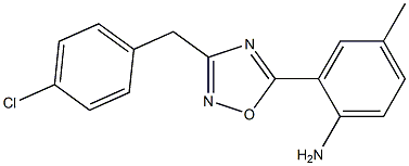 2-{3-[(4-chlorophenyl)methyl]-1,2,4-oxadiazol-5-yl}-4-methylaniline Struktur