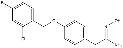 2-{4-[(2-chloro-4-fluorophenyl)methoxy]phenyl}-N'-hydroxyethanimidamide Struktur