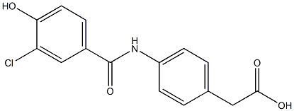 2-{4-[(3-chloro-4-hydroxybenzene)amido]phenyl}acetic acid Struktur