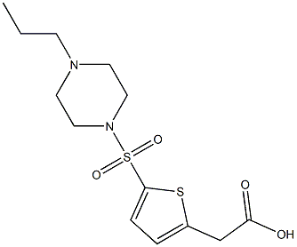 2-{5-[(4-propylpiperazine-1-)sulfonyl]thiophen-2-yl}acetic acid Struktur