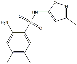 2-amino-4,5-dimethyl-N-(3-methyl-1,2-oxazol-5-yl)benzene-1-sulfonamide Struktur