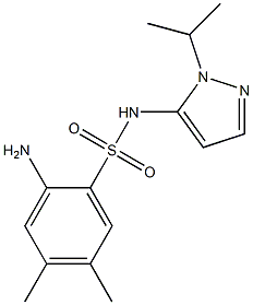 2-amino-4,5-dimethyl-N-[1-(propan-2-yl)-1H-pyrazol-5-yl]benzene-1-sulfonamide Struktur