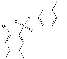 2-amino-N-(3-fluoro-4-methylphenyl)-4,5-dimethylbenzene-1-sulfonamide Struktur