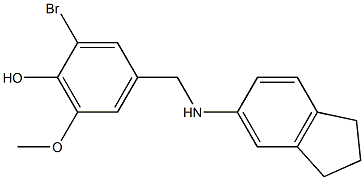 2-bromo-4-[(2,3-dihydro-1H-inden-5-ylamino)methyl]-6-methoxyphenol Struktur