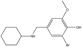 2-bromo-4-[(cyclohexylamino)methyl]-6-methoxyphenol Struktur