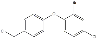 2-bromo-4-chloro-1-[4-(chloromethyl)phenoxy]benzene Struktur