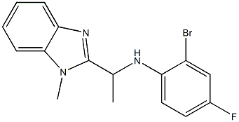 2-bromo-4-fluoro-N-[1-(1-methyl-1H-1,3-benzodiazol-2-yl)ethyl]aniline Struktur