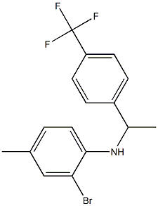 2-bromo-4-methyl-N-{1-[4-(trifluoromethyl)phenyl]ethyl}aniline Struktur