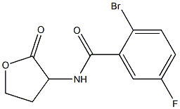 2-bromo-5-fluoro-N-(2-oxooxolan-3-yl)benzamide Struktur