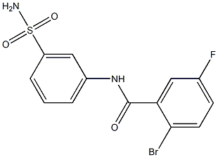 2-bromo-5-fluoro-N-(3-sulfamoylphenyl)benzamide Struktur