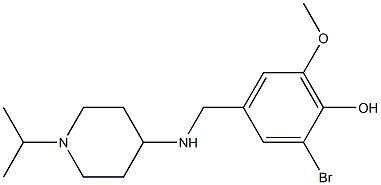 2-bromo-6-methoxy-4-({[1-(propan-2-yl)piperidin-4-yl]amino}methyl)phenol Struktur