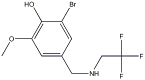 2-bromo-6-methoxy-4-{[(2,2,2-trifluoroethyl)amino]methyl}phenol Struktur