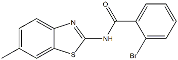 2-bromo-N-(6-methyl-1,3-benzothiazol-2-yl)benzamide Struktur