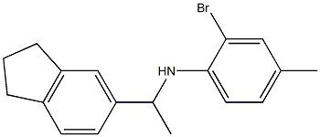 2-bromo-N-[1-(2,3-dihydro-1H-inden-5-yl)ethyl]-4-methylaniline Struktur