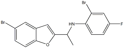 2-bromo-N-[1-(5-bromo-1-benzofuran-2-yl)ethyl]-4-fluoroaniline Struktur