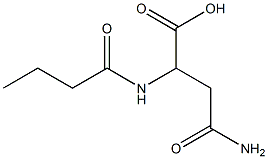 2-butanamido-3-carbamoylpropanoic acid Struktur