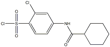 2-chloro-4-cyclohexaneamidobenzene-1-sulfonyl chloride Struktur