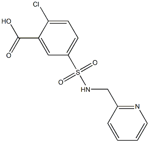 2-chloro-5-[(pyridin-2-ylmethyl)sulfamoyl]benzoic acid Struktur