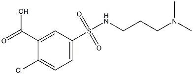 2-chloro-5-{[3-(dimethylamino)propyl]sulfamoyl}benzoic acid Struktur