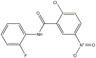 2-chloro-N-(2-fluorophenyl)-5-nitrobenzamide Struktur