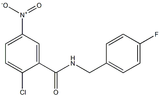 2-chloro-N-[(4-fluorophenyl)methyl]-5-nitrobenzamide Struktur