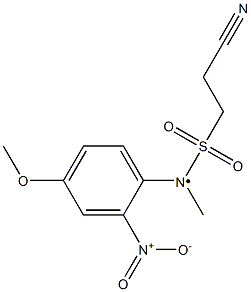 2-cyano-N-(4-methoxy-2-nitrophenyl)-N-methylethane-1-sulfonamido Struktur