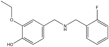 2-ethoxy-4-({[(2-fluorophenyl)methyl]amino}methyl)phenol Struktur