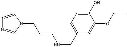 2-ethoxy-4-({[3-(1H-imidazol-1-yl)propyl]amino}methyl)phenol Struktur