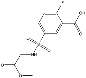 2-fluoro-5-[(2-methoxy-2-oxoethyl)sulfamoyl]benzoic acid Struktur