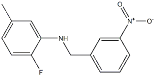 2-fluoro-5-methyl-N-[(3-nitrophenyl)methyl]aniline Struktur